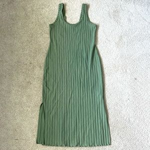 EGC Offline by Arie green ribbed bodycon dress dual scoop neckline size large